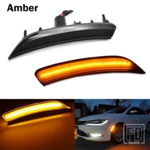 クライスラー 200 T10 アンバー フロントサイドマーカーライト パーキングライト/ウィンカーライト 12V 68206449AA 2015-2017 交換用 2個 - Amber