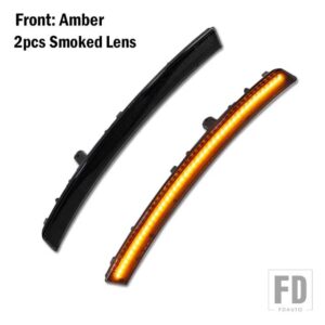 シボレー フルLEDストリップ フロントリアサイドマーカーライト 2014-19 C7 コルベット ウィンカーライト用 OEM サイドマーカーランプの交換用 - 2pcs Front Amber