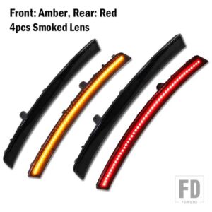 シボレー フルLEDストリップ フロントリアサイドマーカーライト 2014-19 C7 コルベット ウィンカーライト用 OEM サイドマーカーランプの交換用 - 4pcs Front Rear