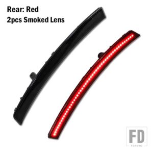 シボレー フルLEDストリップ フロントリアサイドマーカーライト 2014-19 C7 コルベット ウィンカーライト用 OEM サイドマーカーランプの交換用 - 2pcs Rear Red