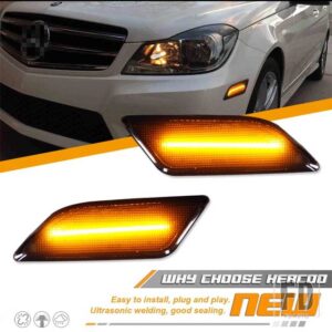 メルセデスベンツ W204 LCI C250 C300 C350 セダン/クーペ フロントサイドマーカーライト ウィンカーライトランプ アンバーホワイト 2012-2014 - Yellow