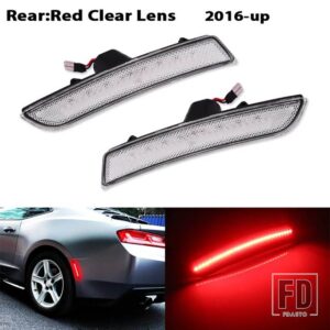 シボレー アンバー/レッド フロント/リアバンパー フル LED サイドマーカーライトキット カマロ用 OEM ウィンカーライト/ドライビングライトの - 2016-up Clear Red