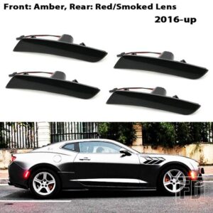 シボレー アンバー/レッド フロント/リアバンパー フル LED サイドマーカーライトキット カマロ用 OEM ウィンカーライト/ドライビングライトの - 2016-up Amber Red2