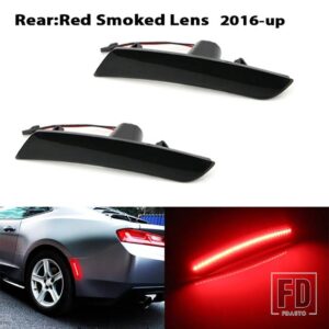 シボレー アンバー/レッド フロント/リアバンパー フル LED サイドマーカーライトキット カマロ用 OEM ウィンカーライト/ドライビングライトの - 2016-up Smoked Red
