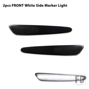 シボレー コルベット C6 2005-2013 フルLEDサイドマーカーライト フロントリア アンバーレッド オートウィンカーランプ 12V - 2pcs Front white