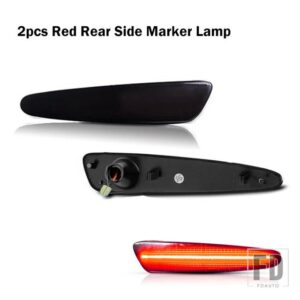 シボレー コルベット C6 2005-2013 フルLEDサイドマーカーライト フロントリア アンバーレッド オートウィンカーランプ 12V - 2pcs Rear Red
