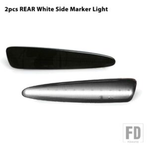 シボレー コルベット C6 2005-2013 フルLEDサイドマーカーライト フロントリア アンバーレッド オートウィンカーランプ 12V - 2pcs Rear white