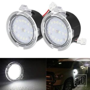 フォード フォーカス C-MAX KUGA MONDEO MONDEO FUSION RANGER EXPEDITION F-150 EDGE S-MAX 12V用 LEDサイドアンダーミラーパドルライト 2個 - White