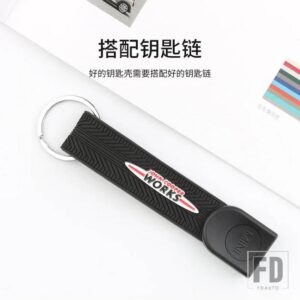 ミニクーパー BMW カーボンパターン キーフォブ シェルチェーン ユニオンジャック デコレーション S JCW ONE D F54 F55 F56 F57 F60 AR ACCE用 - JCW