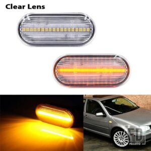 VW MK4 ゴルフ ジェッタ ボラ B5/B5.5 パサートビートル GTI R32 用 ユーロスタイル スモークレンズ アンバー LED サイドマーカーライト - Clean lens