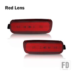 ホンダ 自動車用 LED バンパーリフレクターライト CRV 2002-2004 テールブレーキリアフォグランプ機能 12V レッド - Red Lens