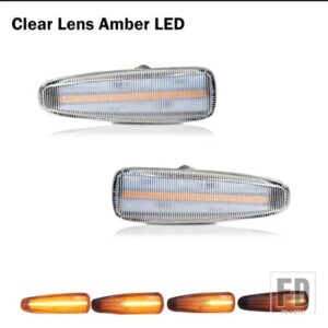 三菱 シーケンシャル点滅アンバーLEDサイドマーカーライト ランサーエボリューションX ミラージュ アウトランダースポーツ用 サイドマーカー12 - Clear Lens