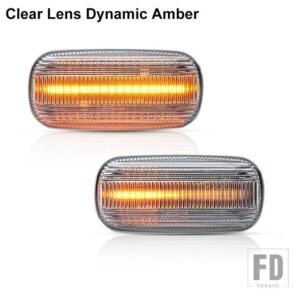 アウディ A3 S3 8P A4 S4 RS4 B6 B7 A6 S6 RS6 C6 05-08 ダイナミックウィンカーライト LED サイドマーカー フェンダー シーケンシャルインジケ - Clear Dynamic