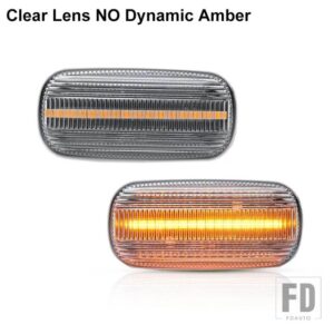 アウディ A3 S3 8P A4 S4 RS4 B6 B7 A6 S6 RS6 C6 05-08 ダイナミックウィンカーライト LED サイドマーカー フェンダー シーケンシャルインジケ - Clear NO Dynamic2