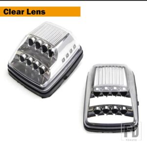 フロントバンパー ホワイトアンバー LED DRL ウィンカーライト メルセデス W463 Gクラス G500 G550 G600 G55 G63 AMG ポジションライト 90-18 - Clear Lens
