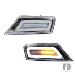 ジープ フロントシーケンシャルウィンカーランプアセンブリ リバティ用 キセノンホワイト LED パーキング/ドライビング フルアンバー LED ウィ - Clear Lens