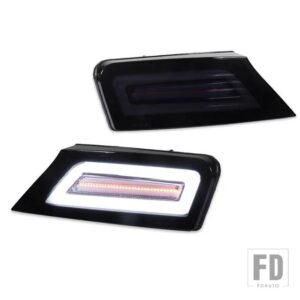 ジープ フロントシーケンシャルウィンカーランプアセンブリ リバティ用 キセノンホワイト LED パーキング/ドライビング フルアンバー LED ウィ - Smoked Lens