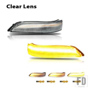 ホンダ 2008-2013 アコード CP1/CP2/CP3用 ダイナミックシーケンシャルブリンク/フローLEDサイドミラーウィンカーライトアセンブリ 2個入りアキ - Clear Lens