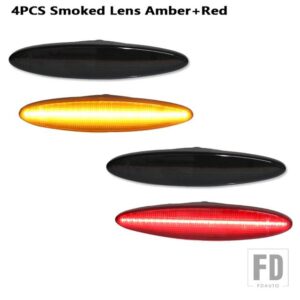 レクサス アンバー/レッド フル LED T10 サイドマーカーライト SC 430 ウィンカーライト/ドライビングライトOEM サイドマーカーランプ 2002-20 - 4pc Red Amber
