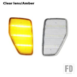 自動車用 アンバー 3列 LED ストリップ フロントフェンダー サイドマーカーライト ハマー H3 H3T ウィンカーライト 06-2010 対応 - Clear Lens Amber