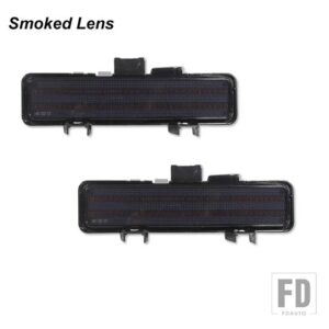 シボレー フロントバンパーシーケンシャルアンバーウィンカーライトアセンブリ2個 83-93S10 /GMC S15用ホワイトLEDDRL - Smoked Lens