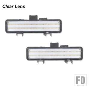 シボレー フロントバンパーシーケンシャルアンバーウィンカーライトアセンブリ2個 83-93S10 /GMC S15用ホワイトLEDDRL - Clear Lens