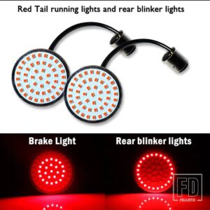 ホワイト/アンバー 1157 フル LED ウィンカーライトバルブ TOURINGELECTRA GLIDEROAD KINGSPORTSTER バイク用 - Red