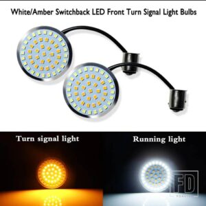 ホワイト/アンバー 1157 フル LED ウィンカーライトバルブ TOURINGELECTRA GLIDEROAD KINGSPORTSTER バイク用 - White amber