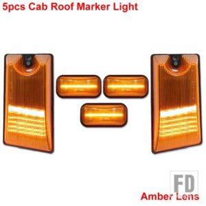 イエロー/レッド LED キャブ ルーフライトとレンズキット ハマー H2 2003-09 LED スモークレンズ トップライト - 5pc Front Amber4