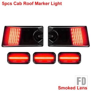イエロー/レッド LED キャブ ルーフライトとレンズキット ハマー H2 2003-09 LED スモークレンズ トップライト - 5pc Rear Red