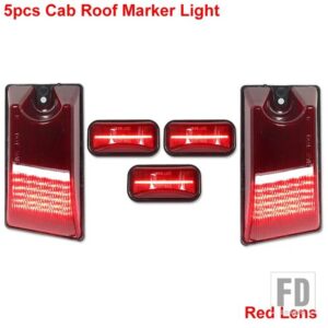 イエロー/レッド LED キャブ ルーフライトとレンズキット ハマー H2 2003-09 LED スモークレンズ トップライト - 5pc Rear Red2