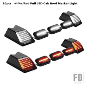 イエロー/レッド LED キャブ ルーフライトとレンズキット ハマー H2 2003-09 LED スモークレンズ トップライト - 10pc Front Rear