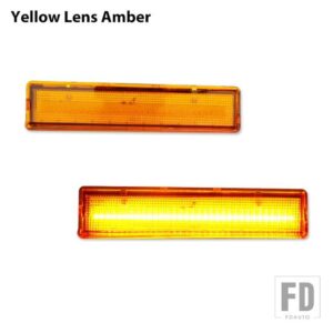 フォード アンバー フル LED ストリップ フロントサイドマーカーライト 1980-1986 ブロンコ F150 F250 F350用OEM アンバー サイドマーカー T10 - Yellow Lens Amber