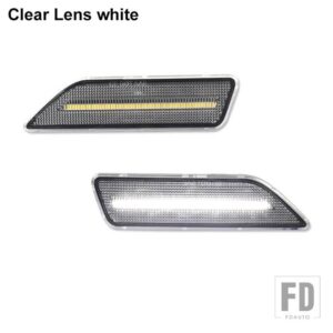 フル LED ストリップ フロントサイドマーカーライトアセンブリ 2006-2011 メルセデス C219 CLSクラス サイドウィンカーランプライト用 - Clear Lens White