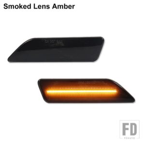 フル LED ストリップ フロントサイドマーカーライトアセンブリ 2006-2011 メルセデス C219 CLSクラス サイドウィンカーランプライト用 - Smoked lens Amber