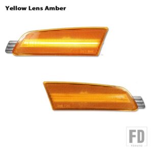 マツダ 2個 自動車用 T10 LED フロントサイドマーカーランプ フェンダーライト 2009-2013 6 アテンザ セダン GG1 アンバー ウィンカーライト/ド - Yellow Lens Amber