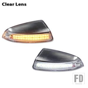 メルセデスベンツ W164 ML350 ML450 ML500 VITO W63用 ホワイト/アンバー シーケンシャルフラッシュ LED サイドミラー DRL ウィンカーライトア - Clear Lens
