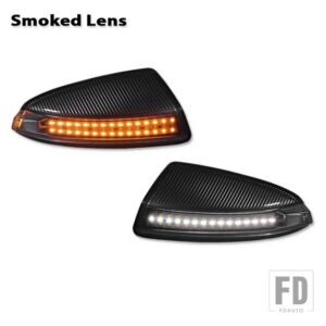 メルセデスベンツ W164 ML350 ML450 ML500 VITO W63用 ホワイト/アンバー シーケンシャルフラッシュ LED サイドミラー DRL ウィンカーライトア - Smoked Lens