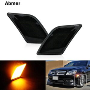 メルセデスベンツ 2008-11年式W204 C250 C300 C350 C63 AMG用フロントサイドマーカーライト2個 ウィンカーライト/ドライビングライト/パーキン - Amber