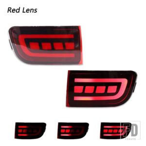 トヨタ テールライトスタイル レッド LED リアバンパーリフレクター テールブレーキライト ウィンカー 02-2009 ランドクルーザー プラド 120 4 - 2pc Red Lens