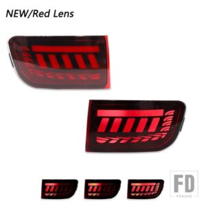 トヨタ テールライトスタイル レッド LED リアバンパーリフレクター テールブレーキライト ウィンカー 02-2009 ランドクルーザー プラド 120 4 - 2PC NEW Red Lens
