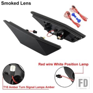 ホンダ 10代目 シビック MK10 2016-2021 LED アンバー サイドマーカー インジケーター リピーター ライト ウィンカー ランプ ブリンカー ホワイ - T10 Amber Wire white