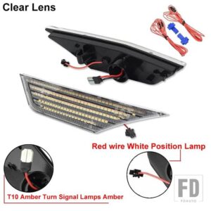 ホンダ 10代目 シビック MK10 2016-2021 LED アンバー サイドマーカー インジケーター リピーター ライト ウィンカー ランプ ブリンカー ホワイ - T10 Amber Wire white3