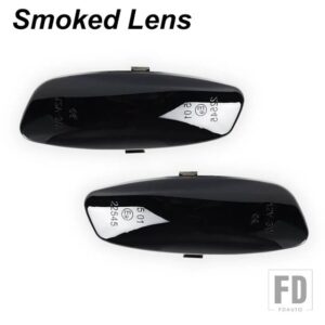 シトロエン プジョー 207 308 3008 5008 RCZ C3 C4 C5 DS3 DS4 自動車用 LED ダイナミック ウィンカー ブリンカー サイドマーカー フェンダーラ - Smoked Lens