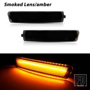 BMW Z3 ロードスター M クーペ 1997-2002 ロードスター コンバーチブル 2ドア 1996-2002 用 フロントホワイト LED サイドマーカーライト フェン - Smoked lens Amber