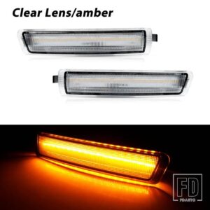 BMW Z3 ロードスター M クーペ 1997-2002 ロードスター コンバーチブル 2ドア 1996-2002 用 フロントホワイト LED サイドマーカーライト フェン - Clear Lens Amber
