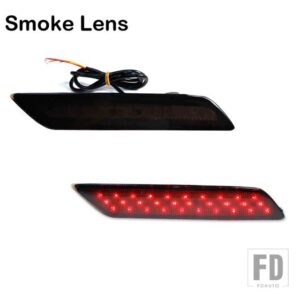 ホンダ 2013-2015年式 シビックセダン用 レッドLEDバンパーリフレクターライト 2個 テールブレーキリアフォグランプウィンカーライト機能 - Smoke Lens