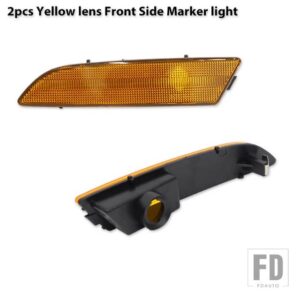 フロント＆リアバンパーサイドマーカーランプハウジング クライスラー クロスファイア クーペ/コンバーチブル ウィンカーライトパーキングライ - 2PC Front Yellow Len