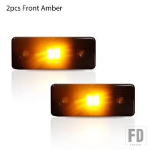 アンバー/レッド フル LED サイドマーカーライト 2015-2018 メルセデス W463 Gクラス G550 G63 G65 AMG用 フロント/バック OEM サイドマーカー - 2pcs Front Amber
