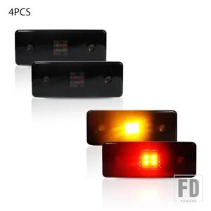 アンバー/レッド フル LED サイドマーカーライト 2015-2018 メルセデス W463 Gクラス G550 G63 G65 AMG用 フロント/バック OEM サイドマーカー - 4pcs Front Rear